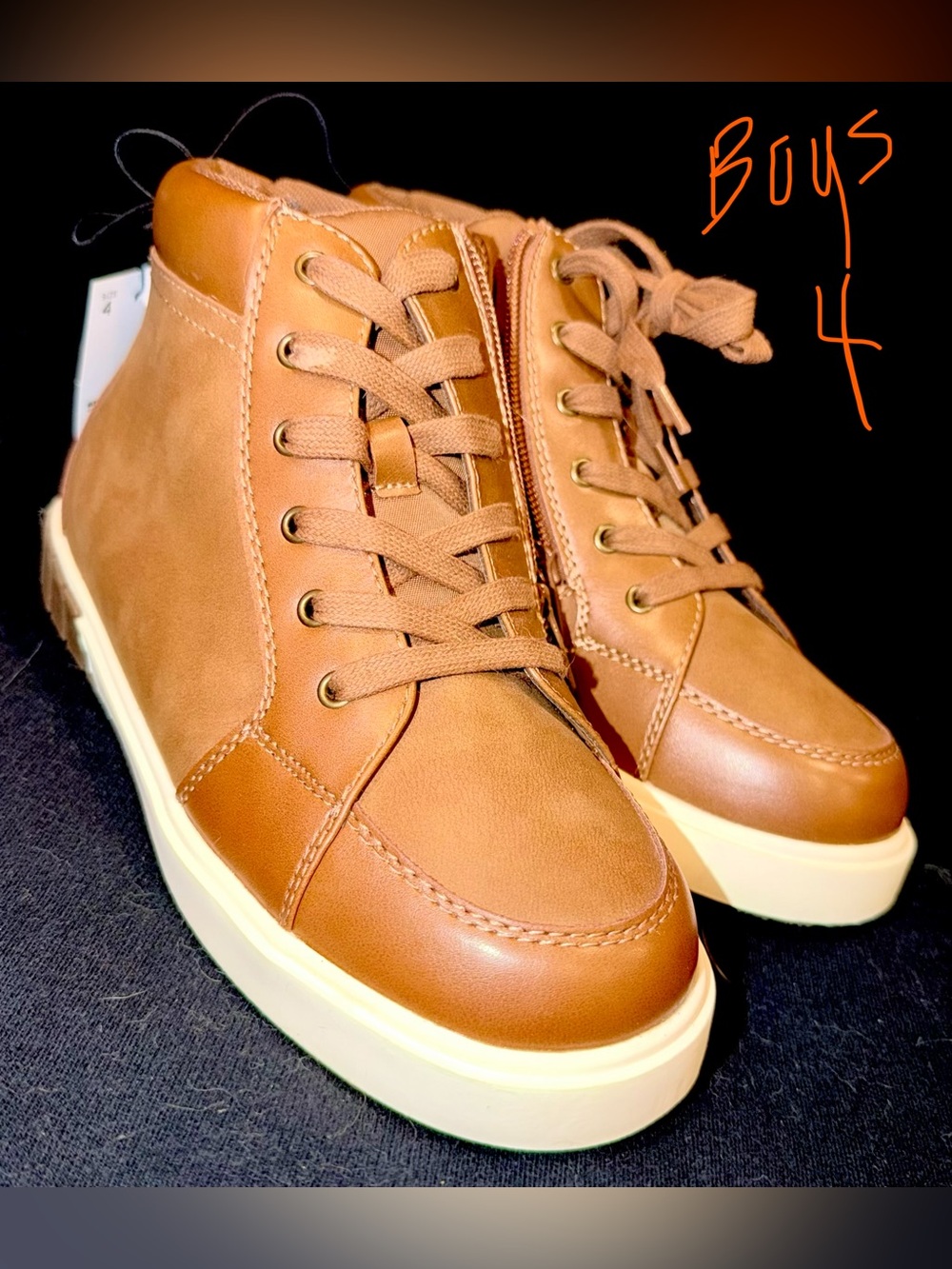 Boys Sonoma High-Top Casual Sneakers in Brown size 4